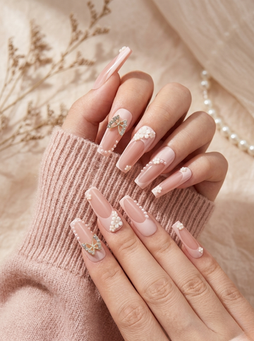 [NV-FR-025] Luxe Butterfly Pearl French Set